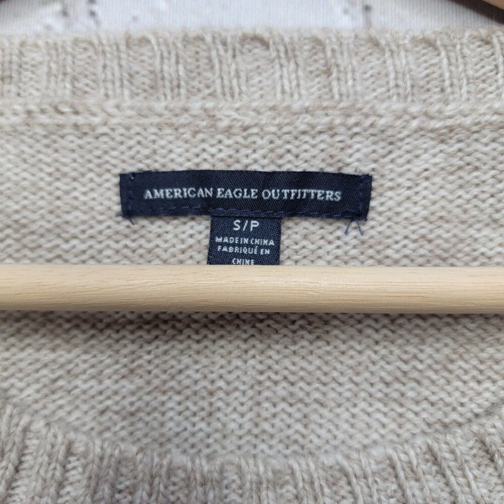 AEO American‎ Eagle Outfitters Wool Blend Brown Tribal Pattern Knit Sweater Sz S - Picture 8 of 12